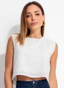 Blusa Off White em Tecido Laise