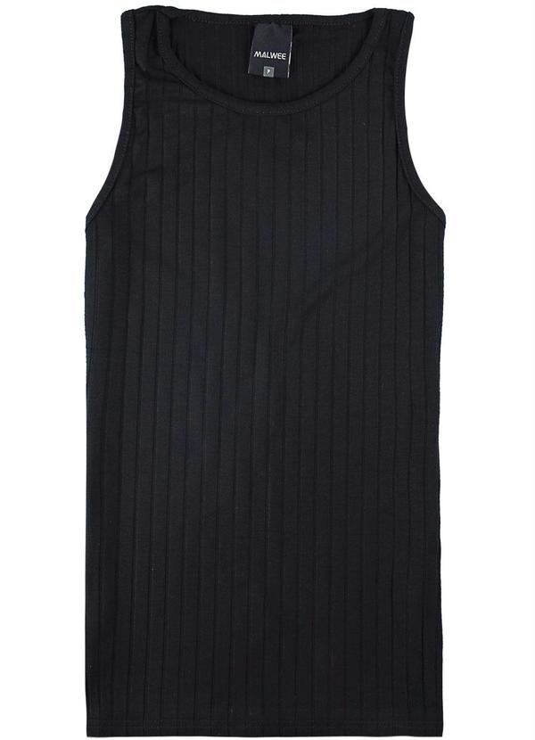 Malwee - Blusa Preta Canelada em Viscose 6