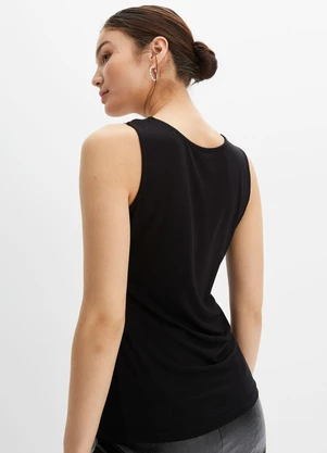 bonprix - Blusa Preta em Malha de Viscose - BONPRIX