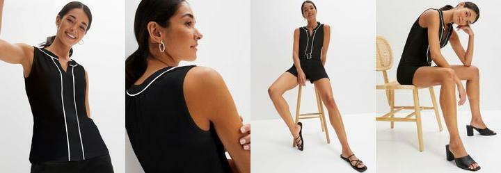 Blusa Preta em Malha de Viscose