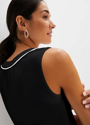 bonprix - Blusa Preta em Malha de Viscose - BONPRIX