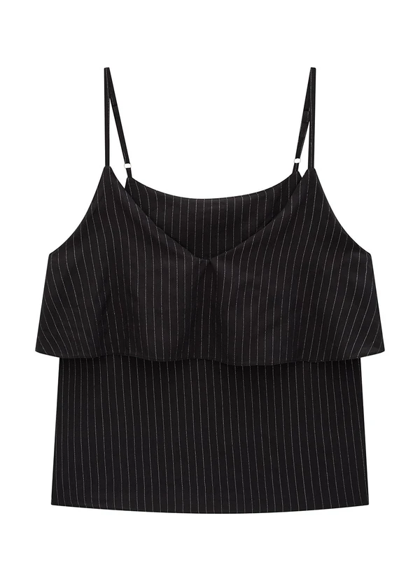 Enfim - Blusa Preta Evasê com Lurex 3