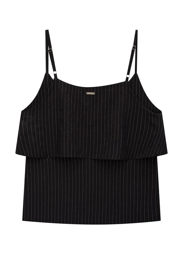 Enfim - Blusa Preta Evasê com Lurex 4