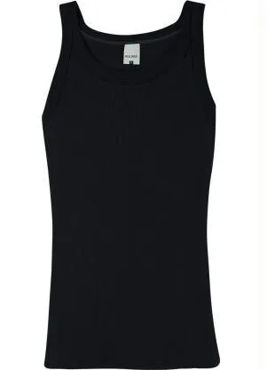 Malwee - Blusa Preta Feminina em Ribana - MALWEE