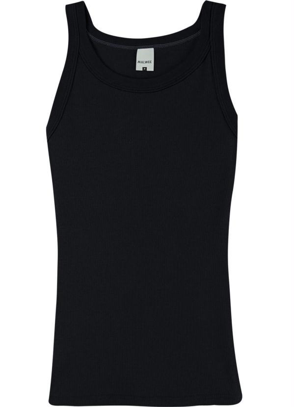 Malwee - Blusa Preta Feminina em Ribana