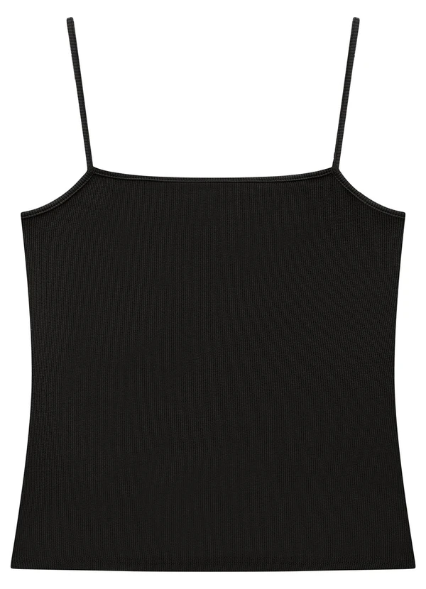 Enfim - Blusa Preta Justa com Pingente 4