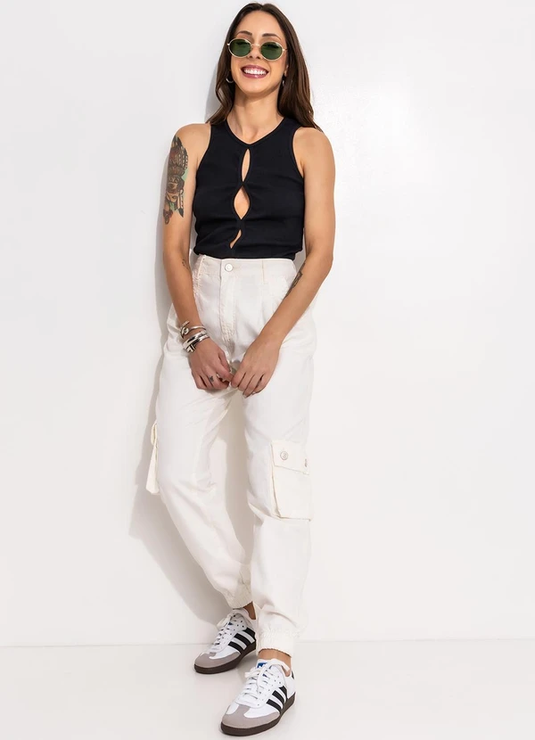 Bimini - Blusa Preto em Canelado 3