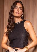 Blusa (preto) em malha com lurex