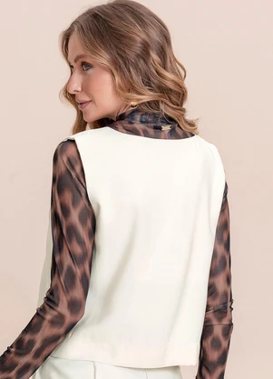 Angel - Blusa Regata Alfaiataria Bege - ANGEL