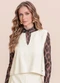 Angel - Blusa Regata Alfaiataria Vinho - variação: Bege