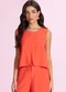 Angel - Blusa Regata Alfaiataria Azul - variação: Laranja