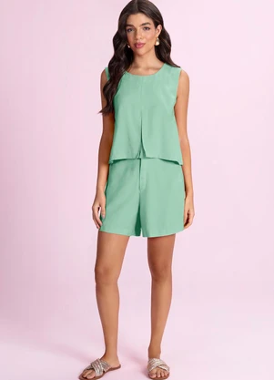 Angel - Blusa Regata Alfaiataria Verde - ANGEL