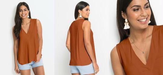 Blusa Regata Bsica Laranja Terroso