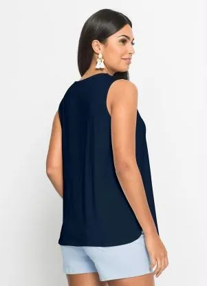 bonprix - Blusa Regata Básica Marinho - BONPRIX