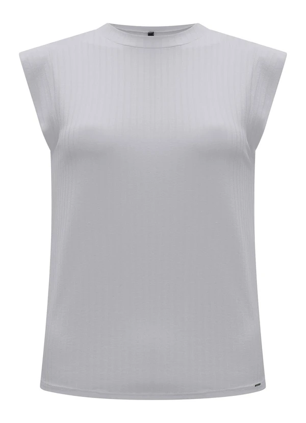 Lunender - Blusa Regata Básica Muscle Tee Canelada Cinza