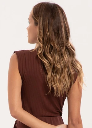 Lunender - Blusa Regata Básica Muscle Tee Canelada Marrom - LUNENDER