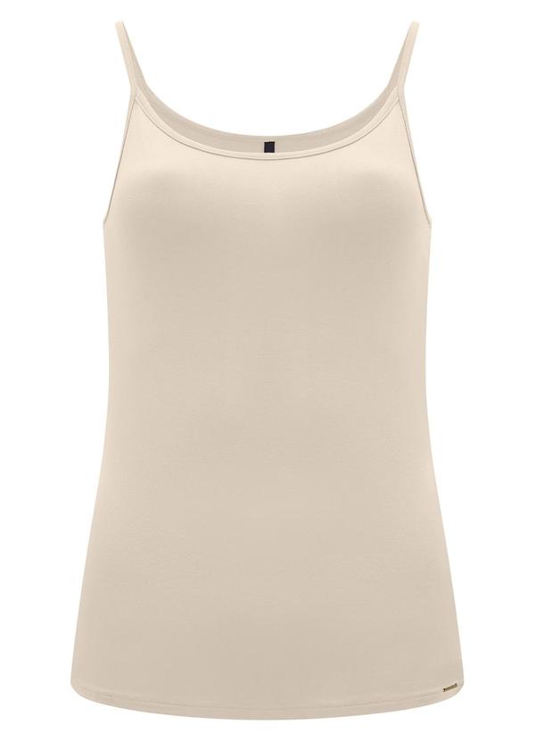 Lunender - Blusa Regata Básica Viscose e Elastano Bege