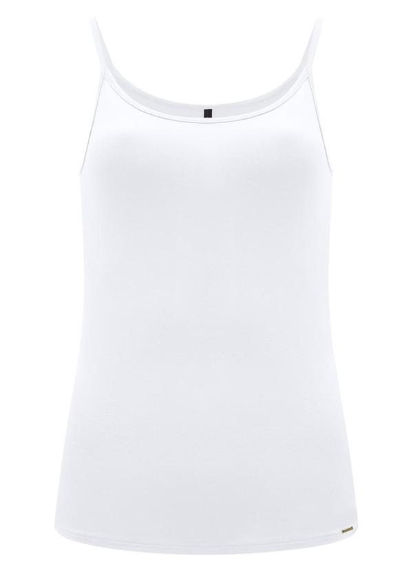 Lunender - Blusa Regata Básica Viscose e Elastano Branco