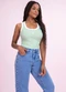 Angel - Blusa Regata Bordada Laranja - variação: Verde