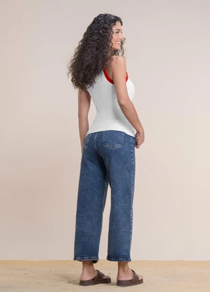 Angel - Blusa Regata Bordada Vermelho - ANGEL
