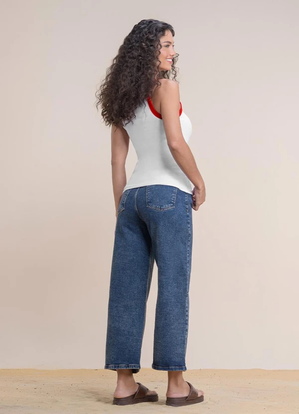 Angel - Blusa Regata Bordada Vermelho 2