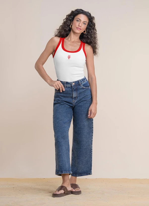 Angel - Blusa Regata Bordada Vermelho 3