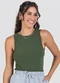Meu Jeans - Blusa Regata Canelada Verde Sea - variação: Verde Militar