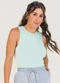 Meu Jeans - Blusa Regata Canelada Verde Sea - variação: Verde Sea
