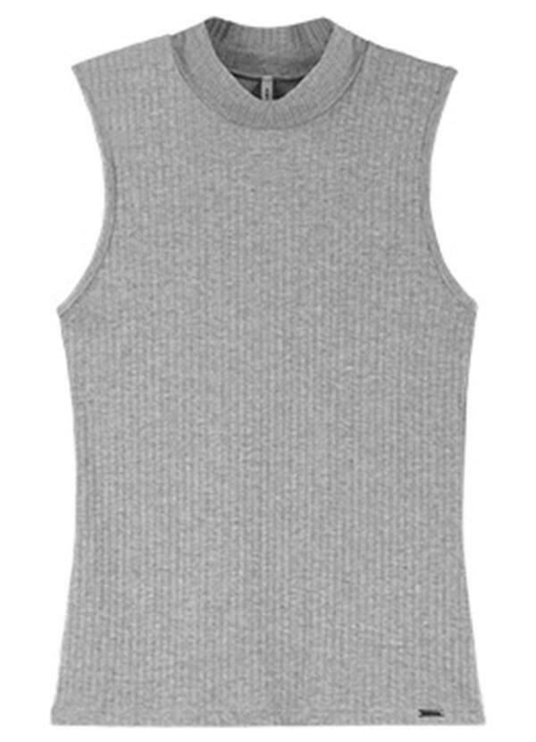 Rezzato - Blusa Regata com Gola Alta Adulto Feminino Cinza