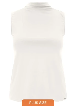 Lunender Mais Mulher - Blusa Regata com Gola Alta Plus Size Branco - LUNENDER MAIS MULHER
