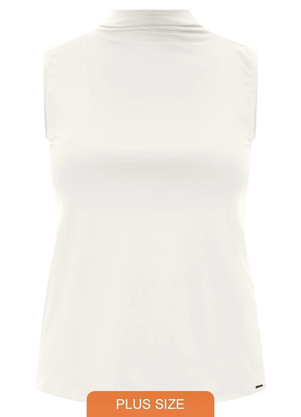 Lunender Mais Mulher - Blusa Regata com Gola Alta Plus Size Branco