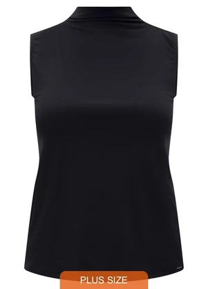 Lunender Mais Mulher - Blusa Regata com Gola Alta Plus Size Preto - LUNENDER MAIS MULHER