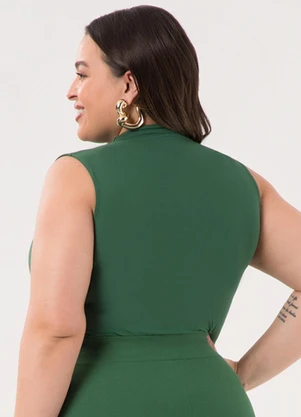Lunender Mais Mulher - Blusa Regata com Gola Alta Plus Size Verde - LUNENDER MAIS MULHER