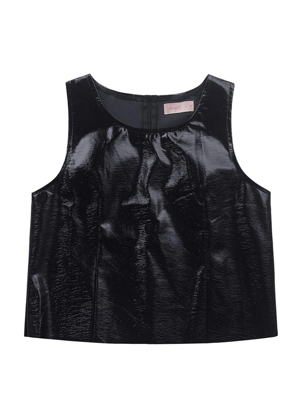 Angel - Blusa Regata de Couro Preto 5