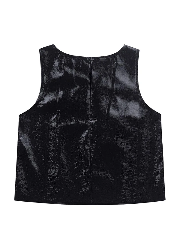 Angel - Blusa Regata de Couro Preto 6