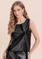 Angel - Blusa Regata de Couro Preto - variação: Preto