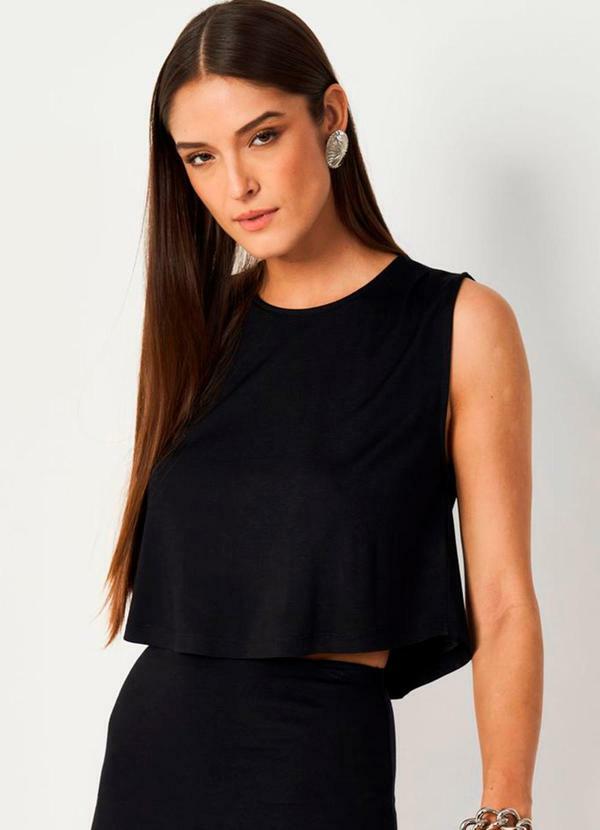 Colcci - Blusa Regata de Viscose Preto