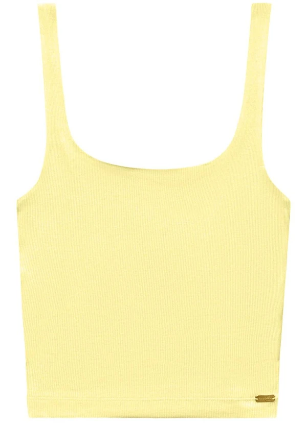 Angel - Blusa Regata Decote Quadrado Basic Amarelo 3