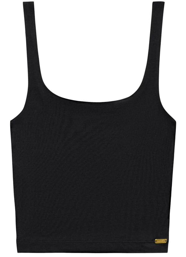 Angel - Blusa Regata Decote Quadrado Basic Preto