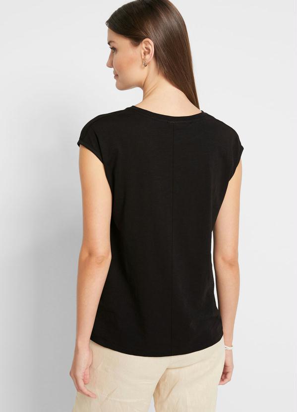 Outlet - Blusa Regata Decote Redondo Preta 2