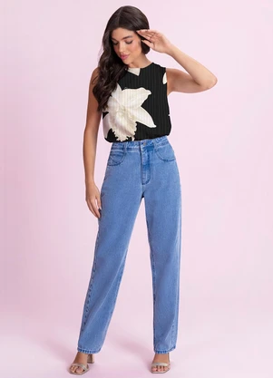 Angel - Blusa Regata Estampada Preto - ANGEL