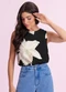 Angel - Blusa Regata Estampada Preto - variação: Preto