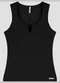 Cereja Rosa - Blusa Regata Feminina em Cotton Canelado Laranja - variação: Preto
