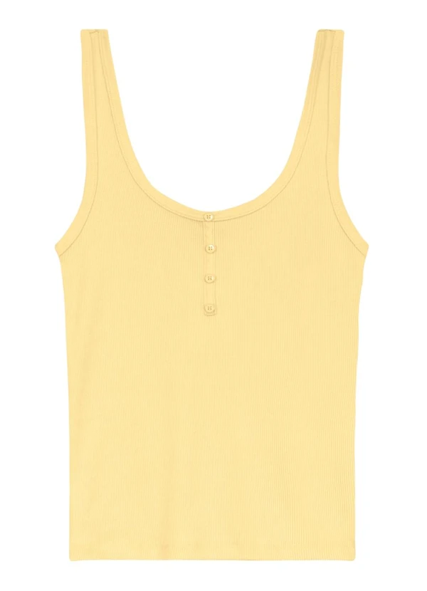 Essendi - Blusa Regata Feminina em Ribana Amarelo