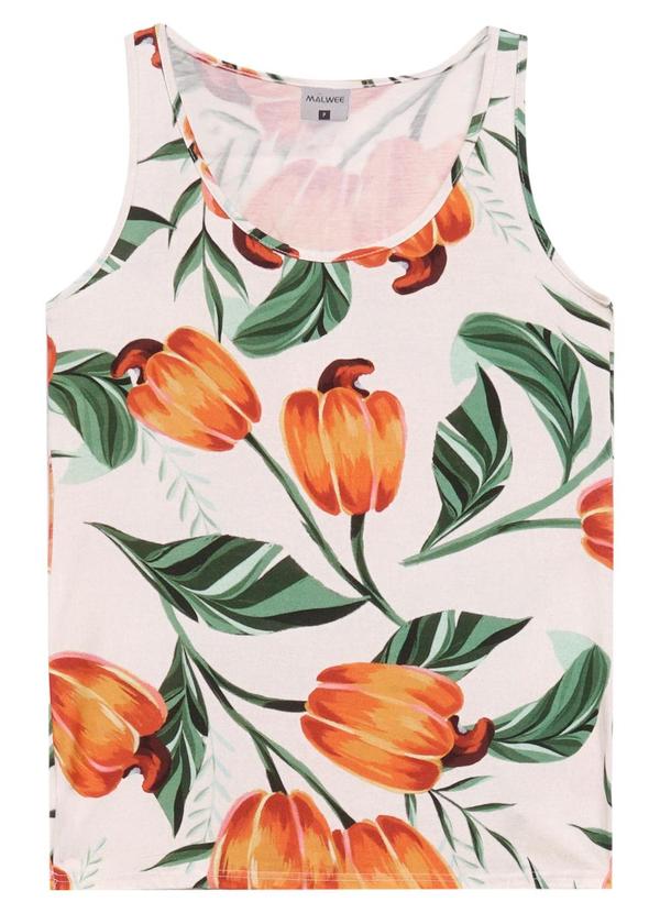 Blusa Regata Feminina Off White Malwee