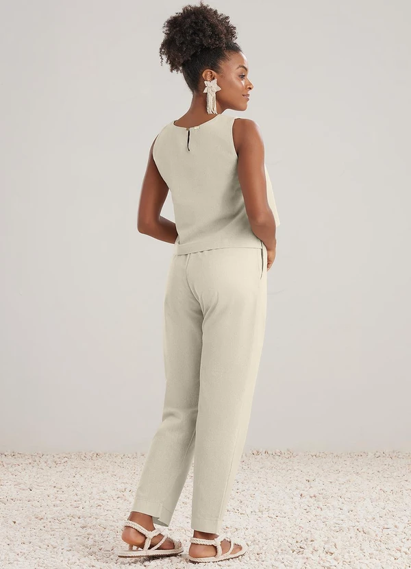 Angel - Blusa Regata Linho Bege 4