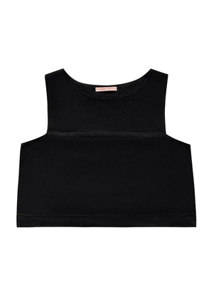 Angel - Blusa Regata Linho Preto - ANGEL