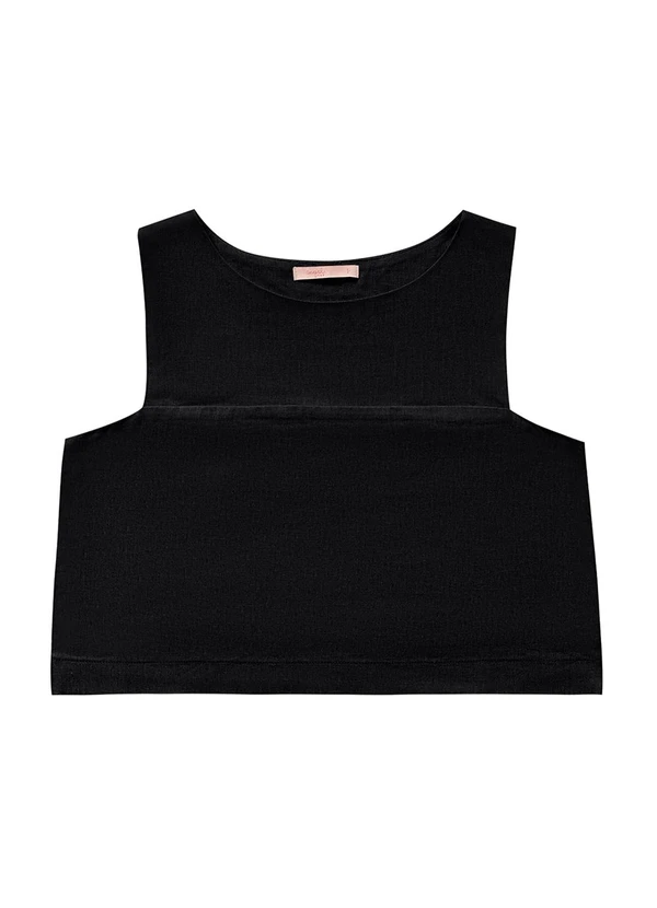 Angel - Blusa Regata Linho Preto 1