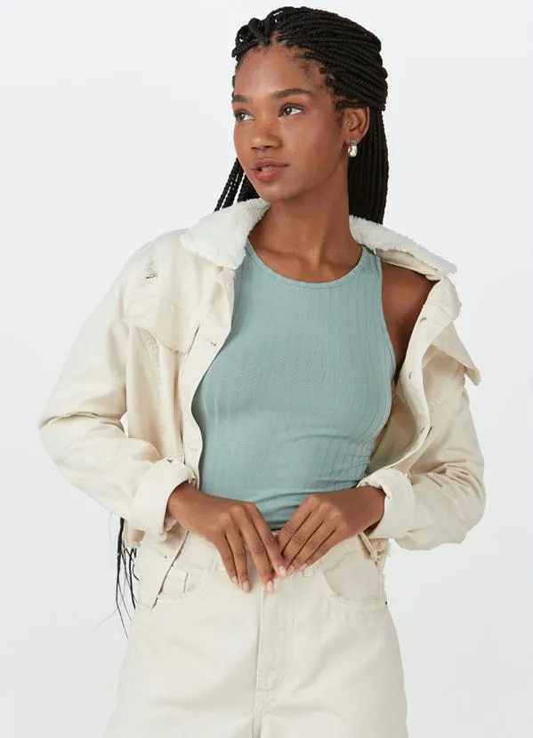 Malwee - Blusa Regata Malha Canelada de Viscose Verde 3