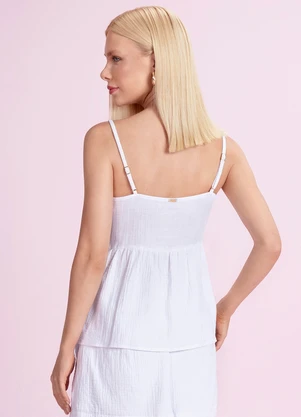 Angel - Blusa Regata Malha Gaze Branco - ANGEL
